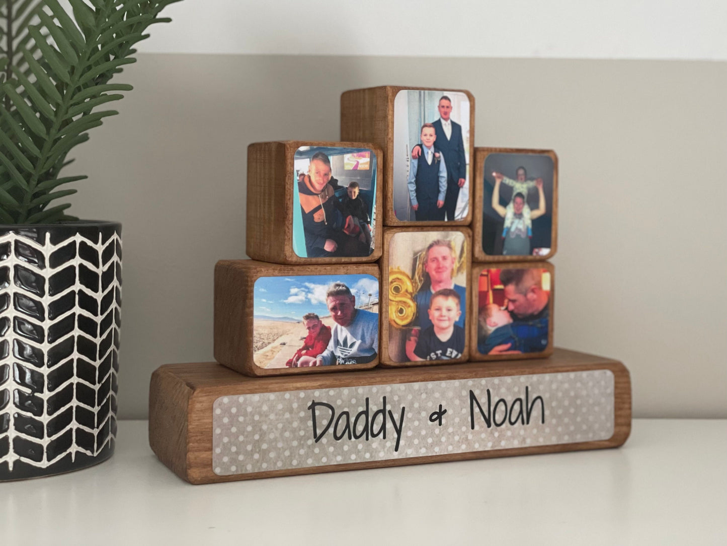 Photo Stacking Blocks, Photo Blocks, Daddy and son, dad gift, photo gift, keepsake, loved one, photo block, wooden blocks,