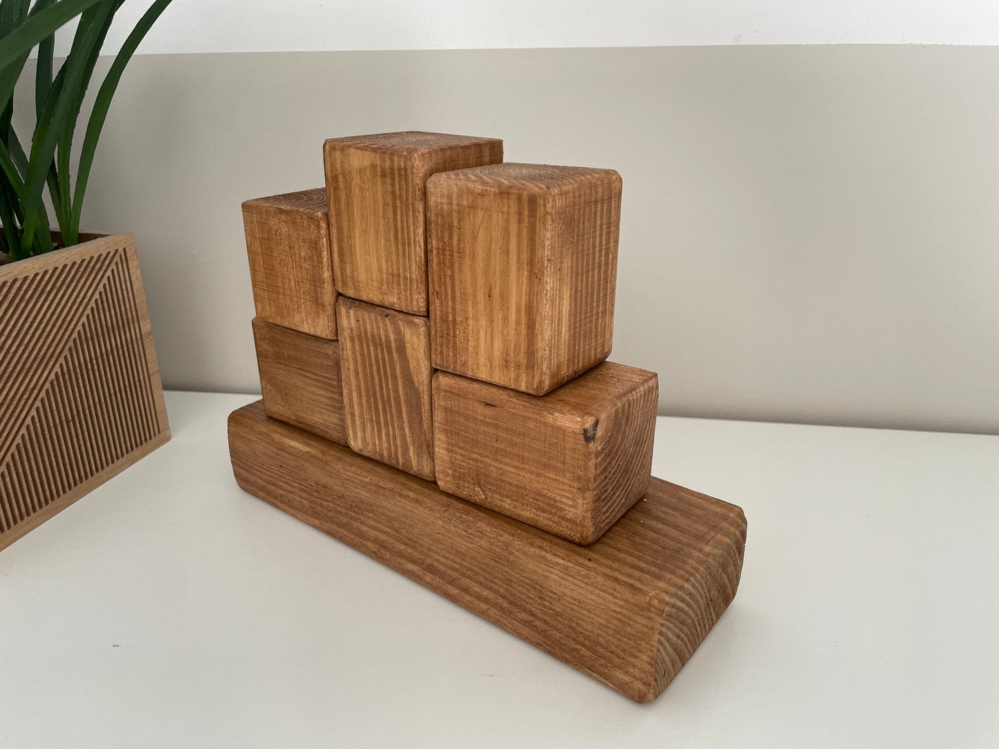 Stacking Photo Blocks Set - Photo Gift, Wooden Photo Block for Nanny