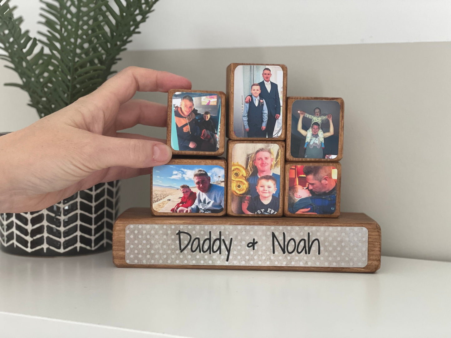 Photo Stacking Blocks, Photo Blocks, Daddy and son, dad gift, photo gift, keepsake, loved one, photo block, wooden blocks,