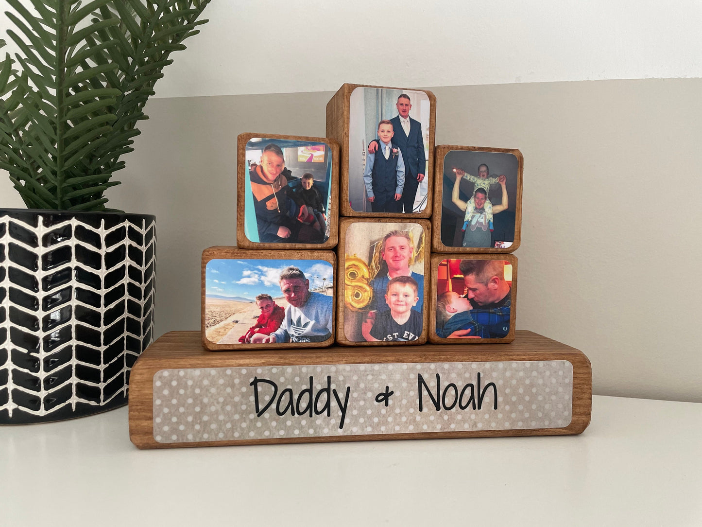 Photo Stacking Blocks, Photo Blocks, Daddy and son, dad gift, photo gift, keepsake, loved one, photo block, wooden blocks,