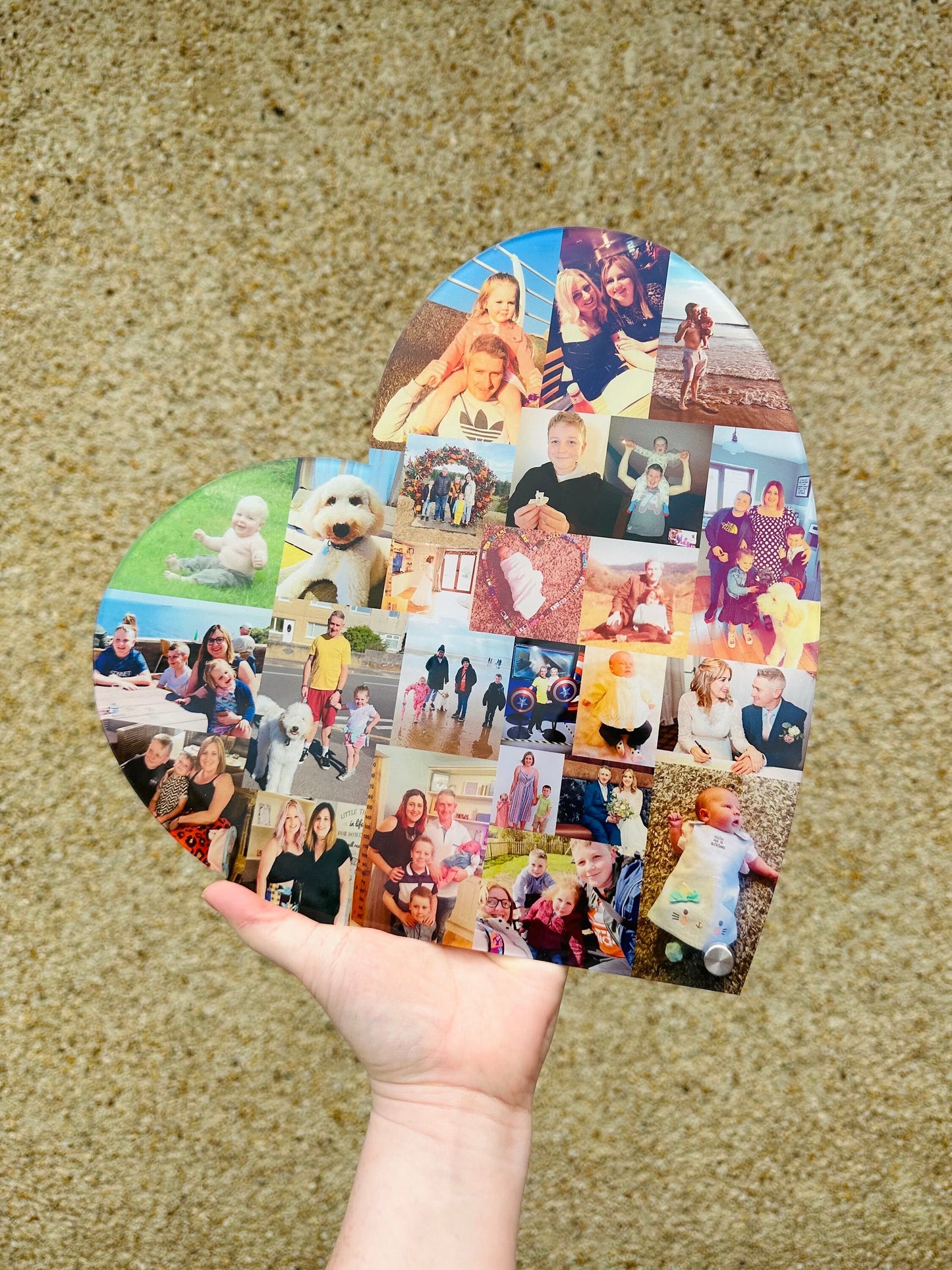 30cm Acrylic Heart Photo Collage for family