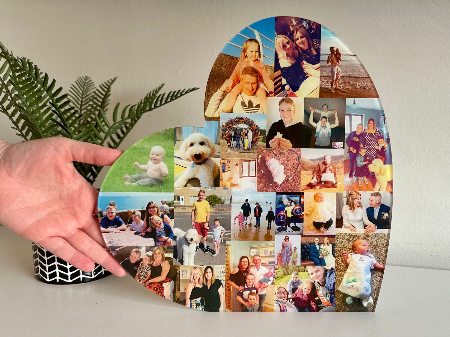 30cm Acrylic Heart Photo Collage for family