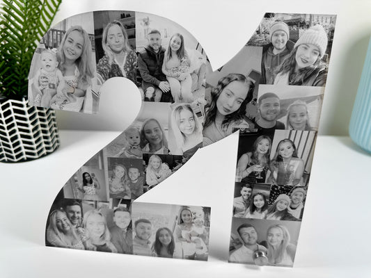 Photo Number, Photo Collage, Birthday Gift, Photo Gift, Photo letter, Personalised gift,