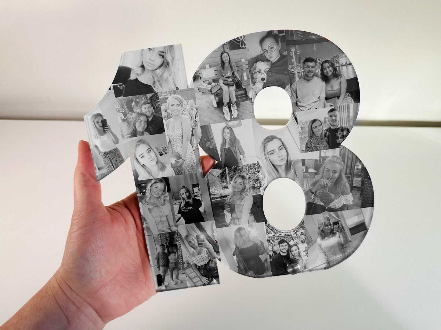 18 Number Photo Collage, Photo Gift, 18th birthday gift for girl or boy