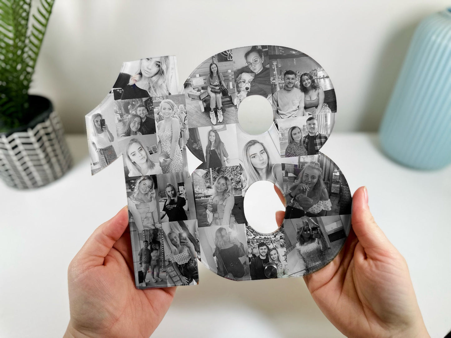 18 Number Photo Collage, Photo Gift, 18th birthday gift for girl or boy