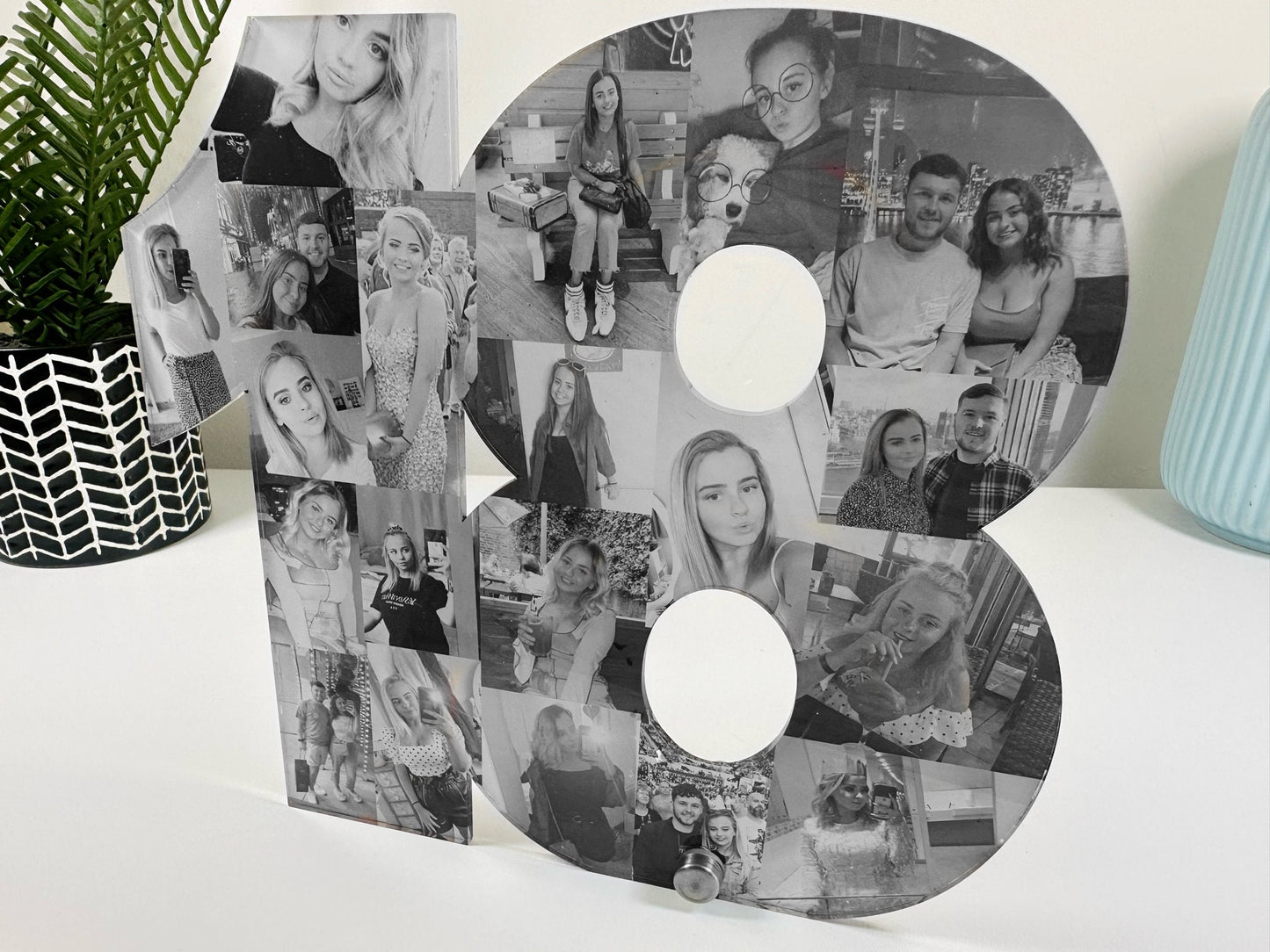 18 Number Photo Collage, Photo Gift, 18th birthday gift for girl or boy