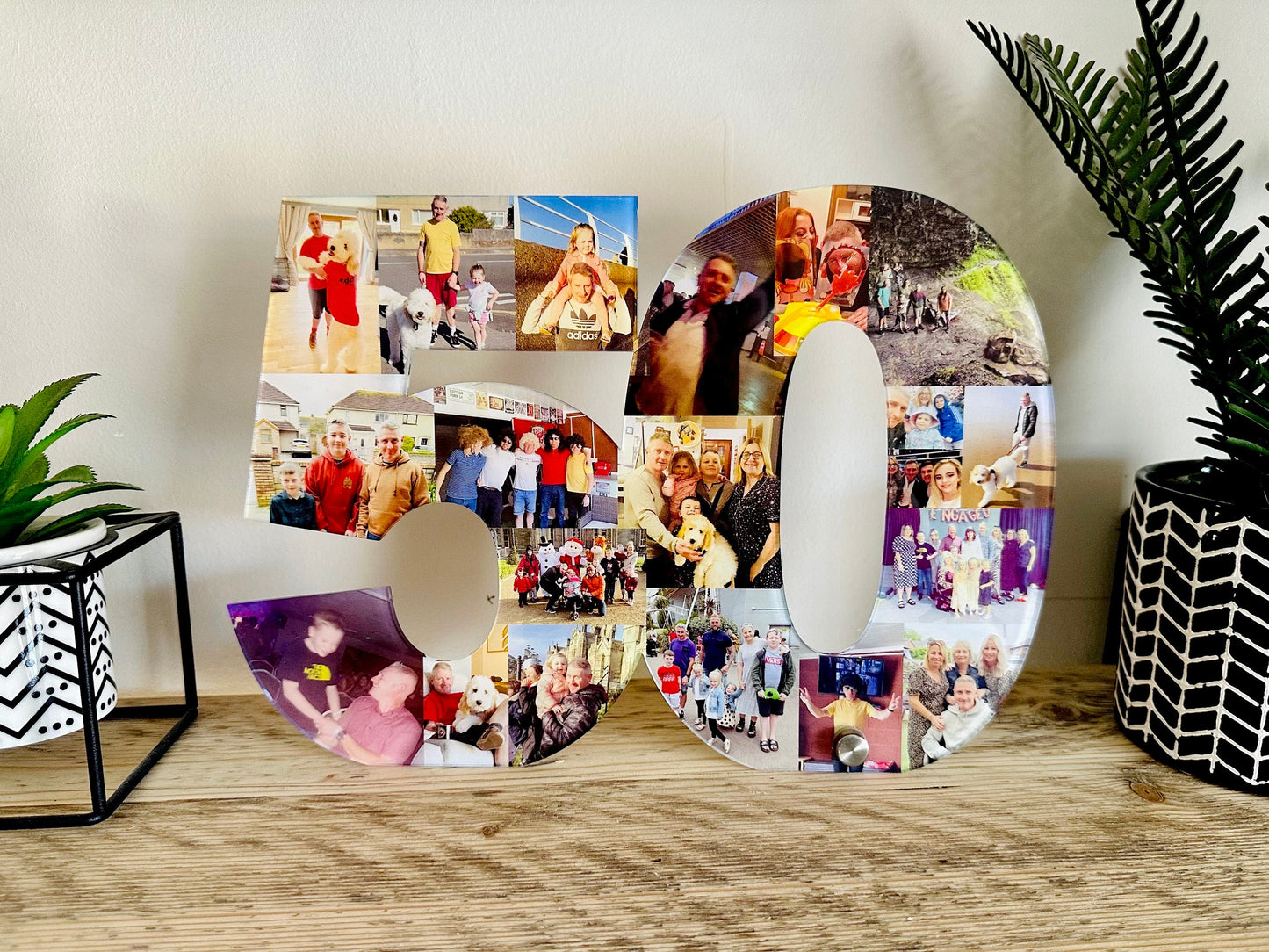 Double Photo Number, Photo Collage, Birthday Gift, Photo Gift, Photo letter, Personalised gift,