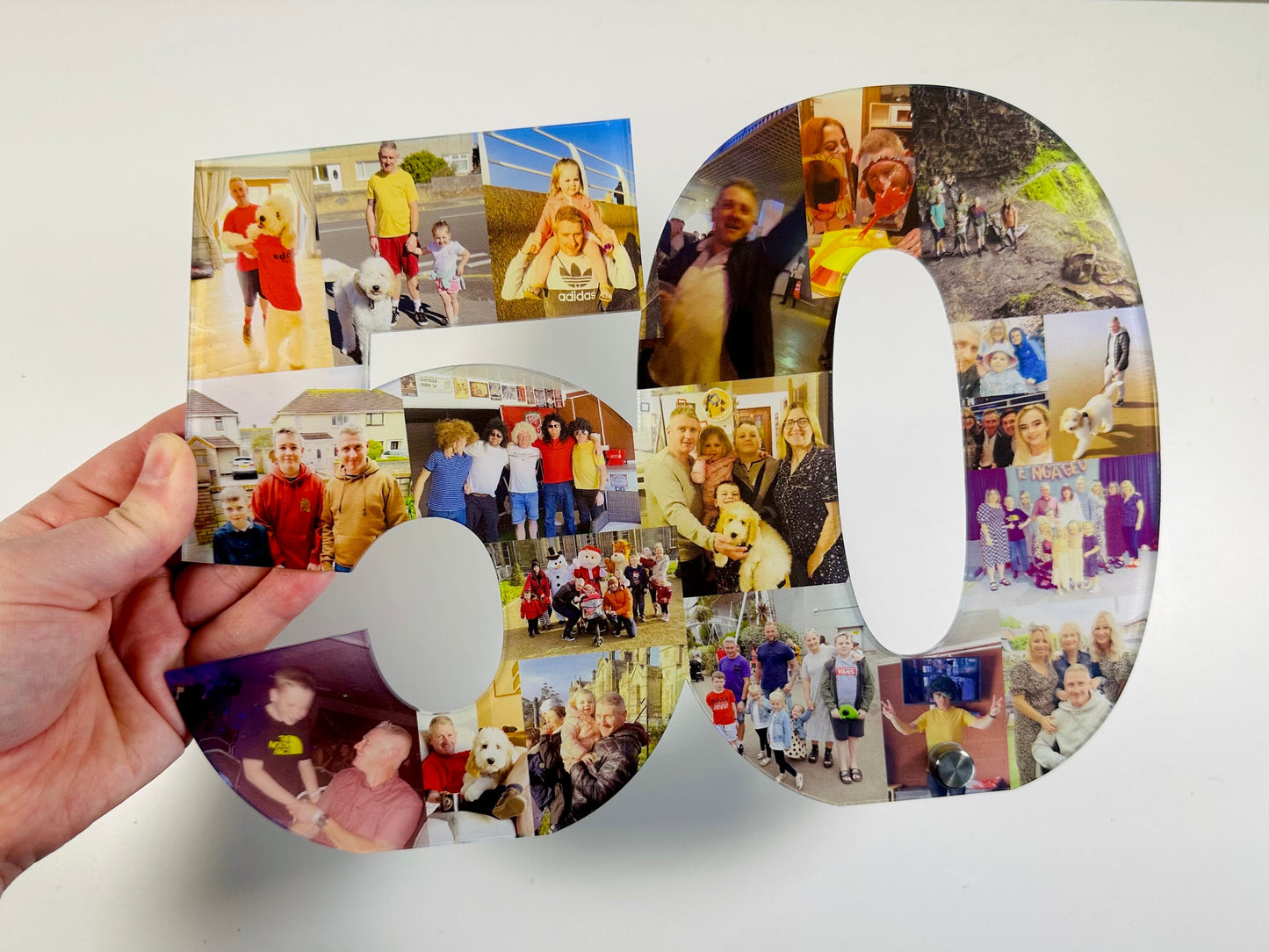 Double Photo Number, Photo Collage, Birthday Gift, Photo Gift, Photo letter, Personalised gift,