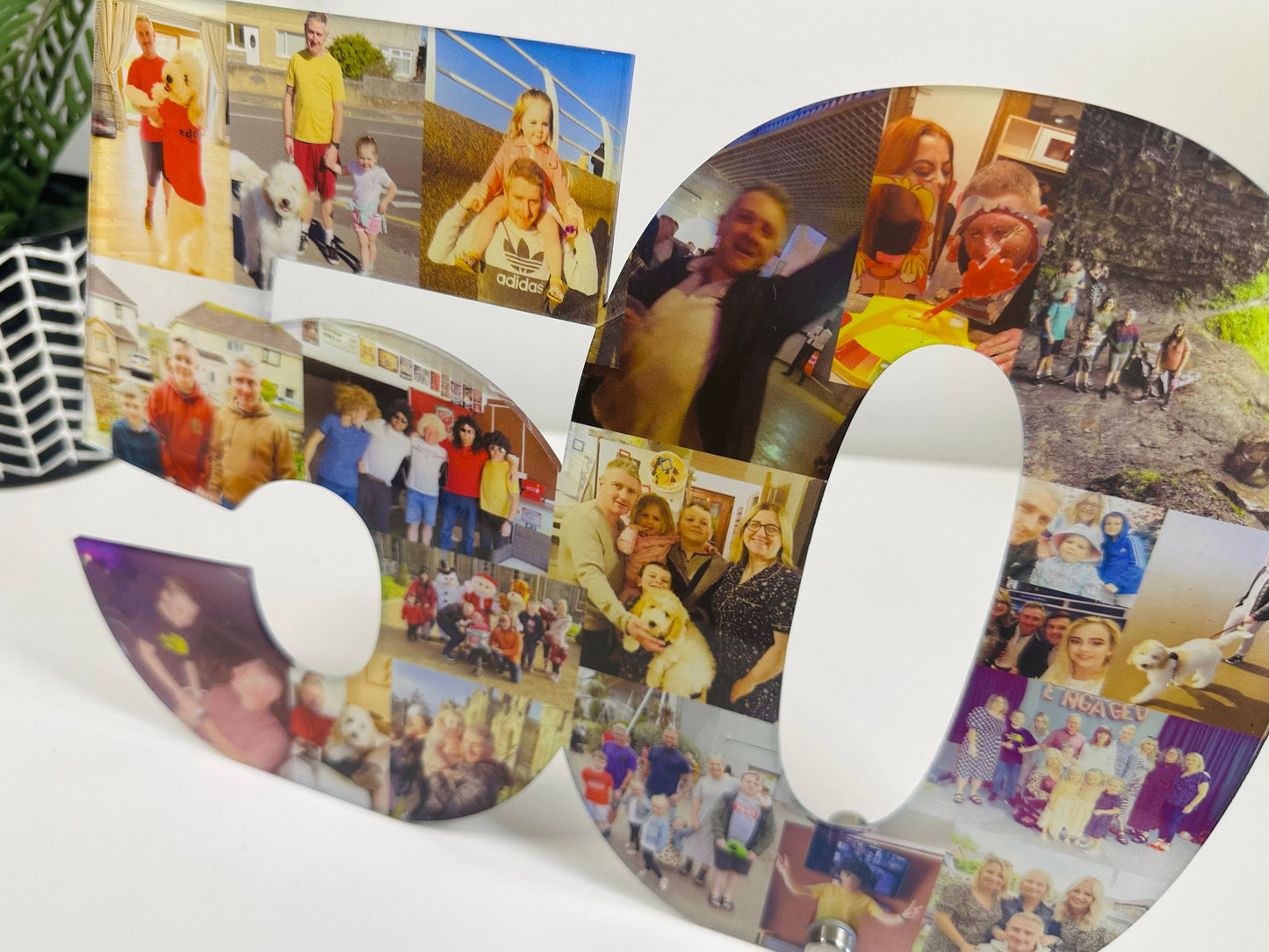 Double Photo Number, Photo Collage, Birthday Gift, Photo Gift, Photo letter, Personalised gift,
