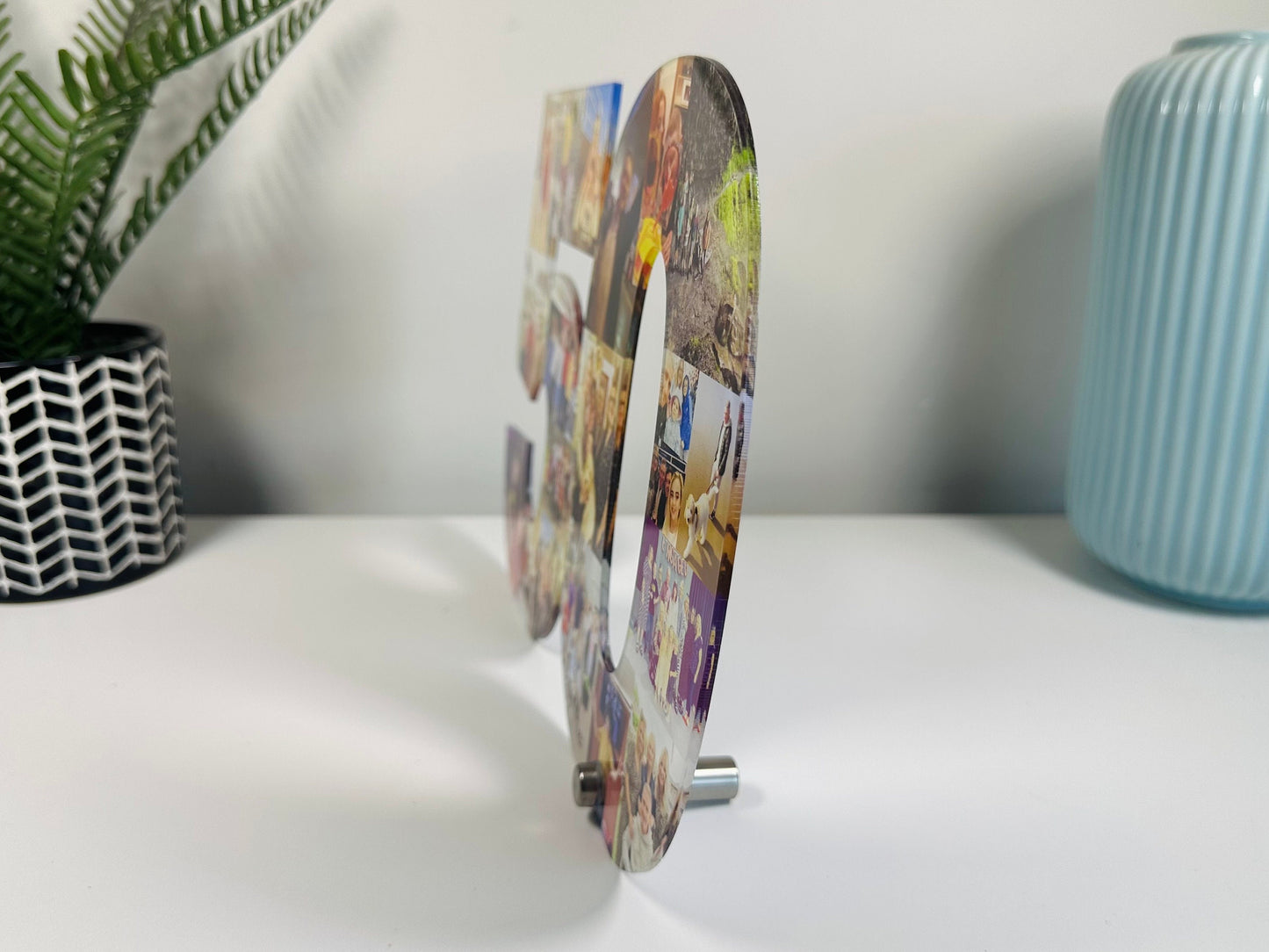 Double Photo Number, Photo Collage, Birthday Gift, Photo Gift, Photo letter, Personalised gift,