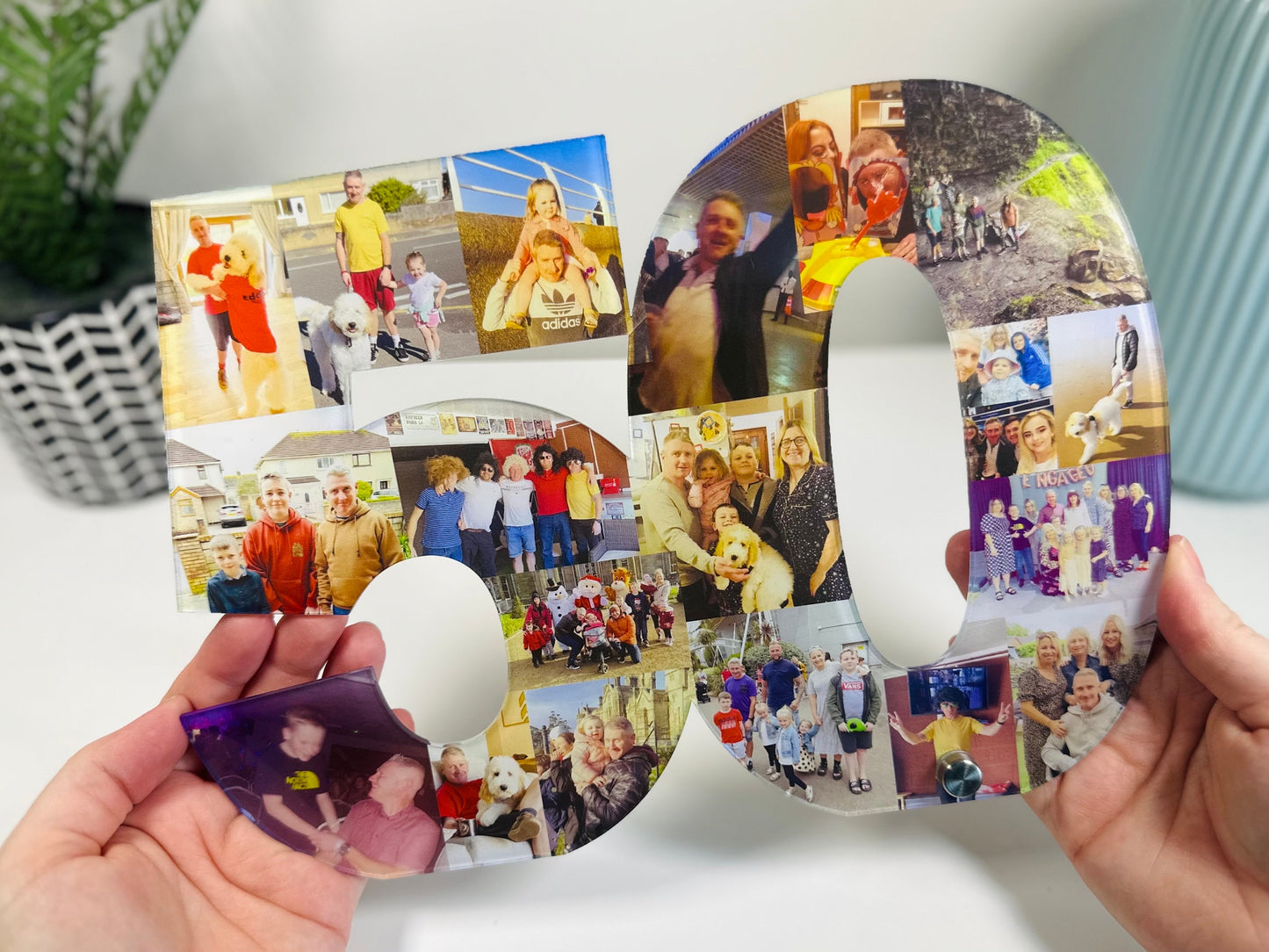 Double Photo Number, Photo Collage, Birthday Gift, Photo Gift, Photo letter, Personalised gift,