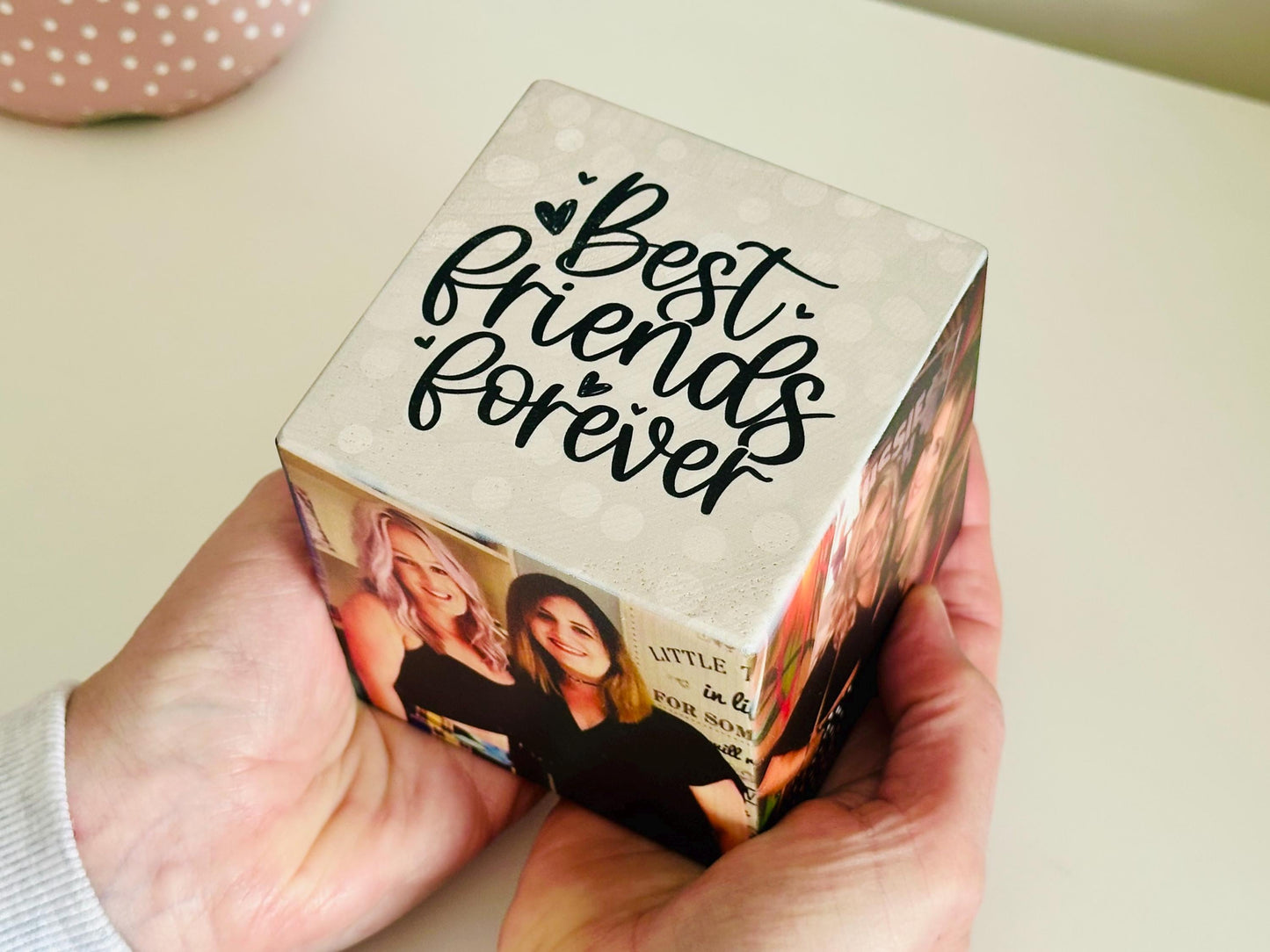 Best Friends Forever Photo Cube, Photo Block - Photo Gift Idea, wooden photo block, photo keepsake, wooden block, handmade gift, photo gift,