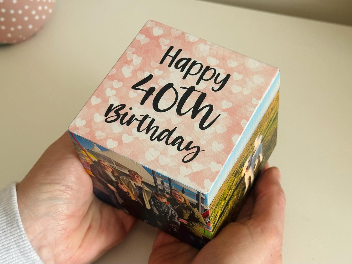Happy birthday Photo Cube, Photo Block - Photo Gift Idea, wooden photo block, photo keepsake, wooden block, handmade gift, photo gift,