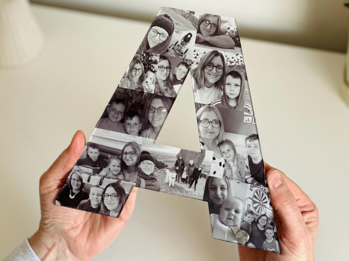 20cm Acrylic Photo Collage Letter, Personalised Initial photo gift