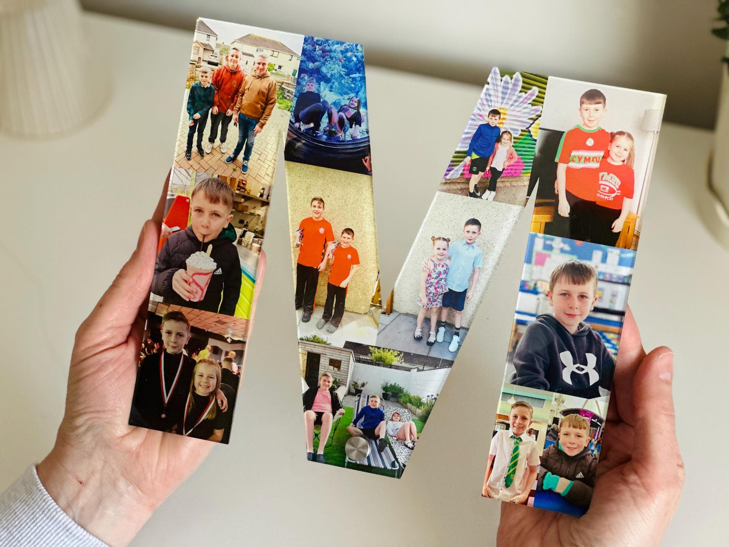 20cm Acrylic Photo Collage Letter, Personalised Initial photo gift
