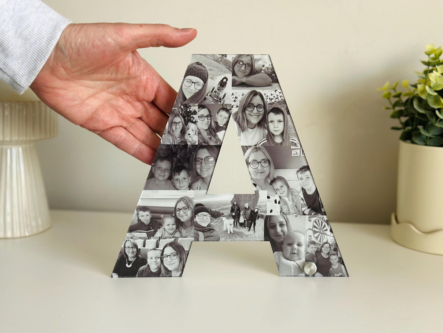 20cm Acrylic Photo Collage Letter, Personalised Initial photo gift