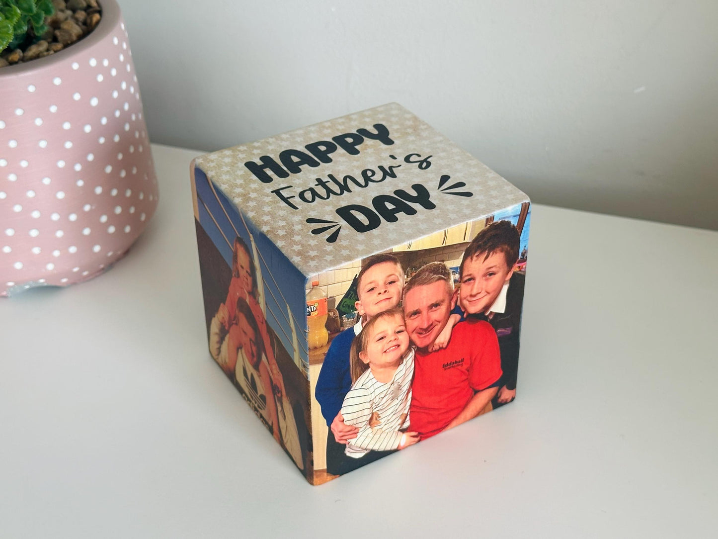 Happy Father’s Day Photo Cube, Photo Block - Photo Gift Idea, wooden photo block, photo keepsake, wooden block, handmade gift, photo gift,