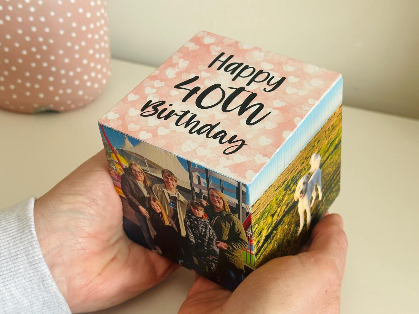 Happy birthday Photo Cube, Photo Block - Photo Gift Idea, wooden photo block, photo keepsake, wooden block, handmade gift, photo gift,