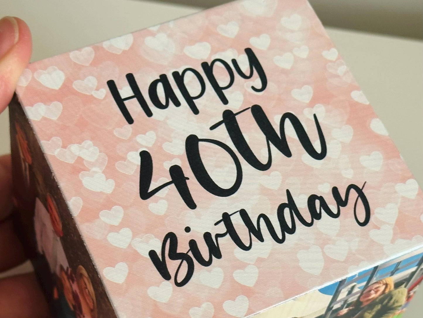 Happy birthday Photo Cube, Photo Block - Photo Gift Idea, wooden photo block, photo keepsake, wooden block, handmade gift, photo gift,