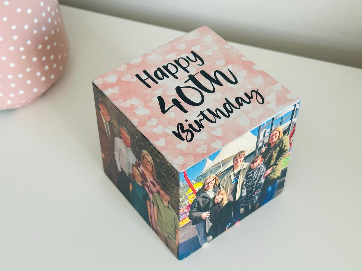 Happy birthday Photo Cube, Photo Block - Photo Gift Idea, wooden photo block, photo keepsake, wooden block, handmade gift, photo gift,
