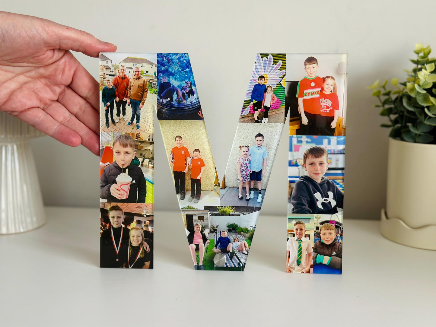 20cm Acrylic Photo Collage Letter, Personalised Initial photo gift