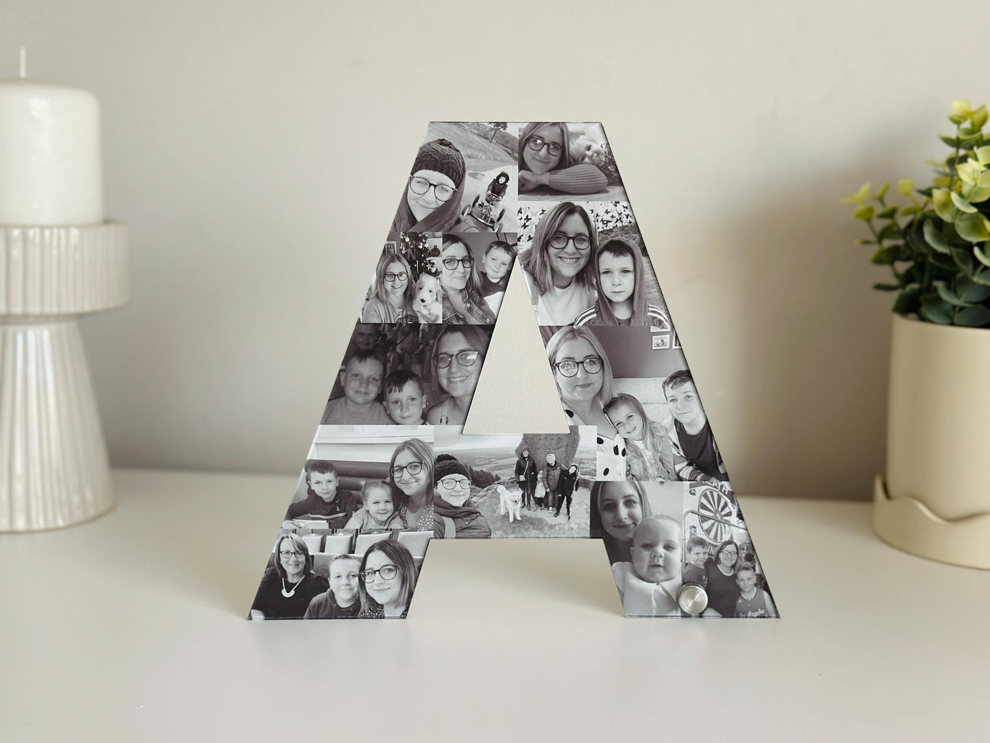 20cm Acrylic Photo Collage Letter, Personalised Initial photo gift