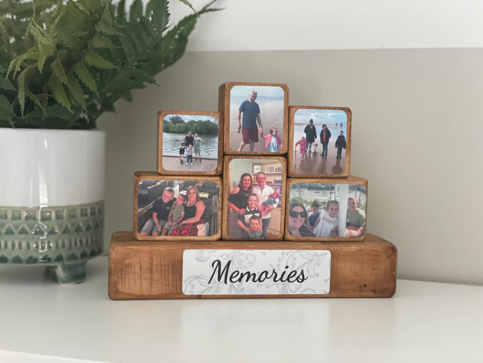 Stacking Photo Blocks Set - Photo Gift, Wooden Photo Block