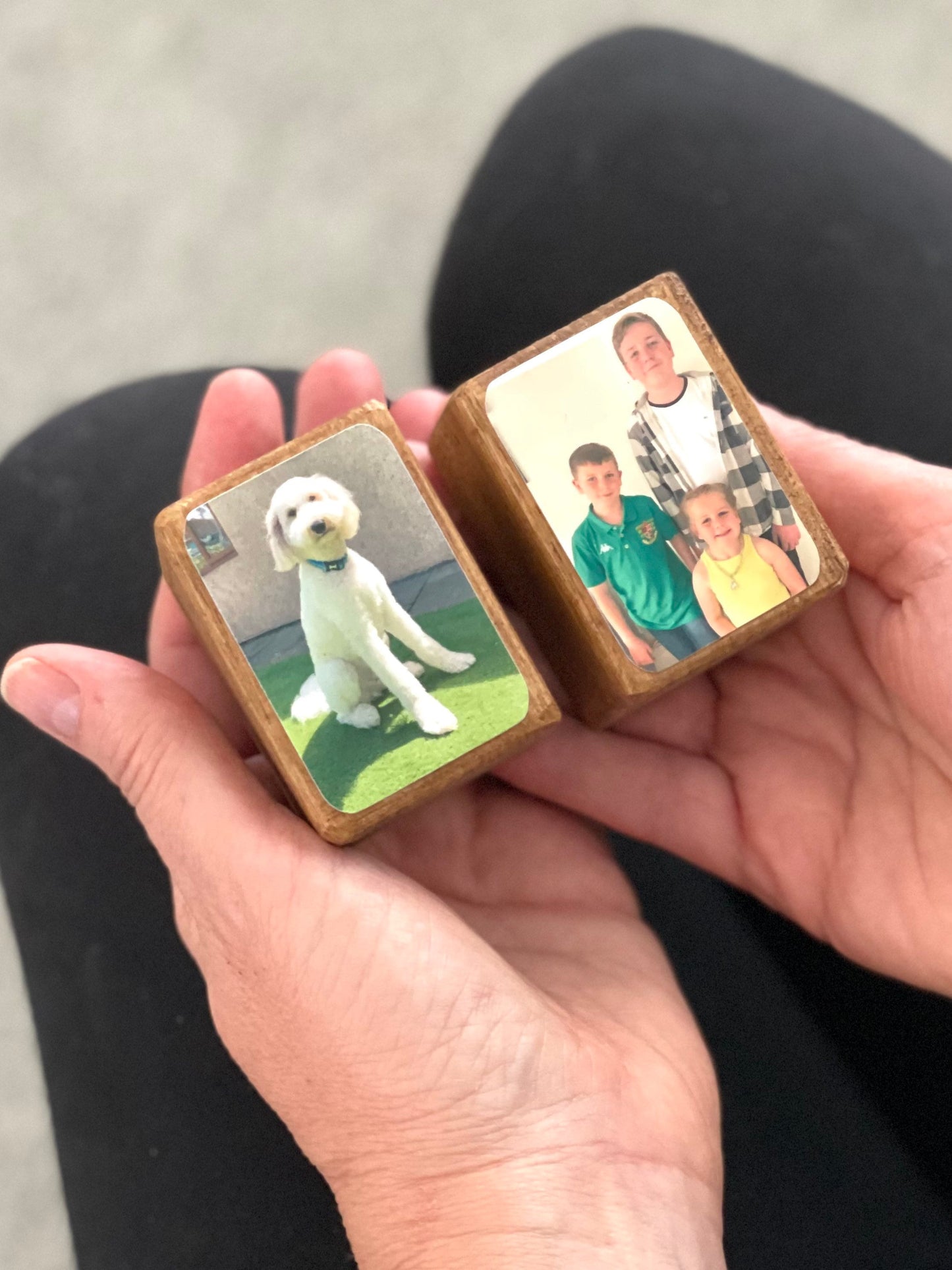 Stacking Photo Blocks Set - Photo Gift, Wooden Photo Block for Nanny
