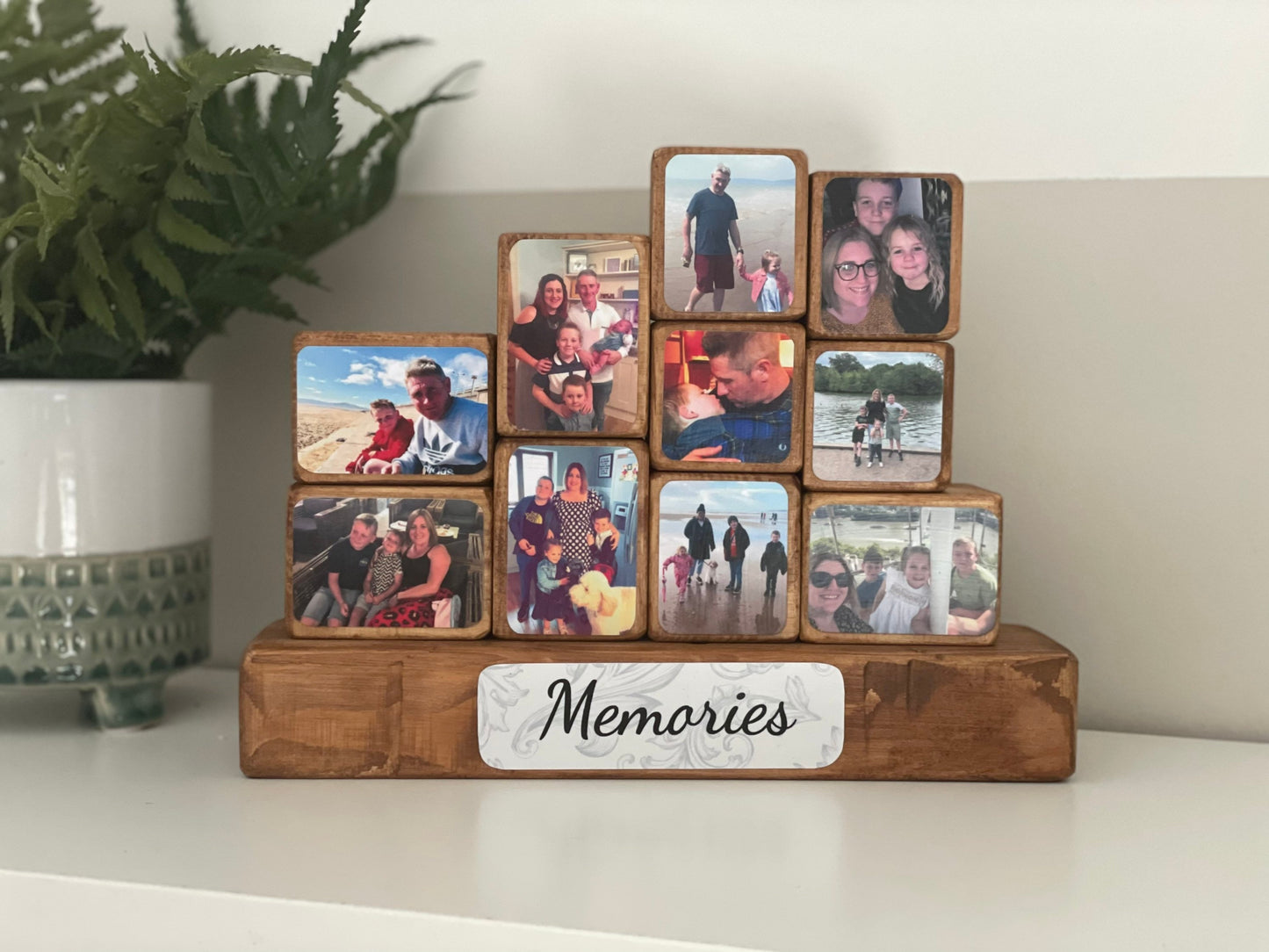 Stacking Photo Blocks Set - Photo Gift, Wooden Photo Block