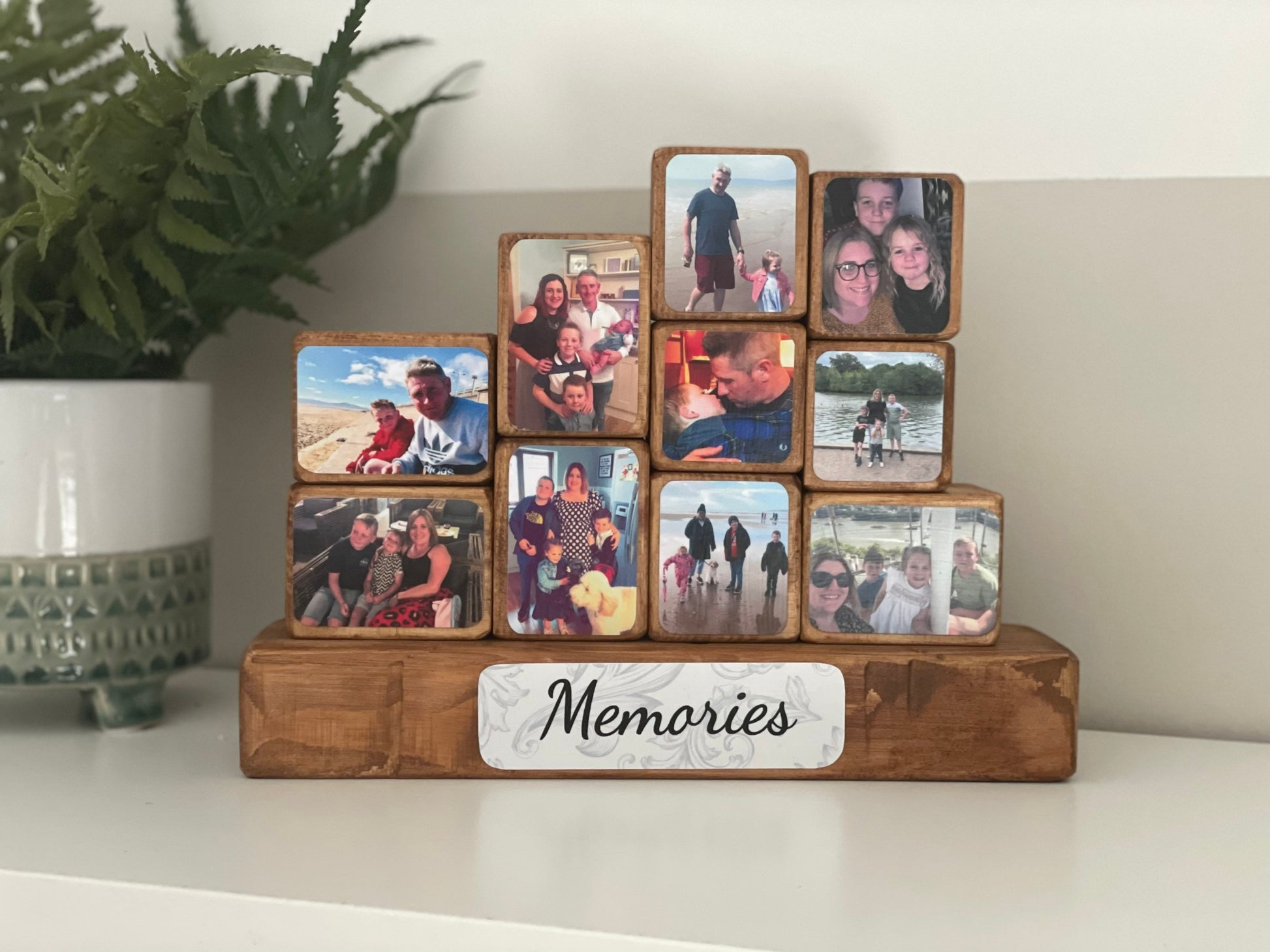 Stacking Photo Blocks Set - Photo Gift, Wooden Photo Block