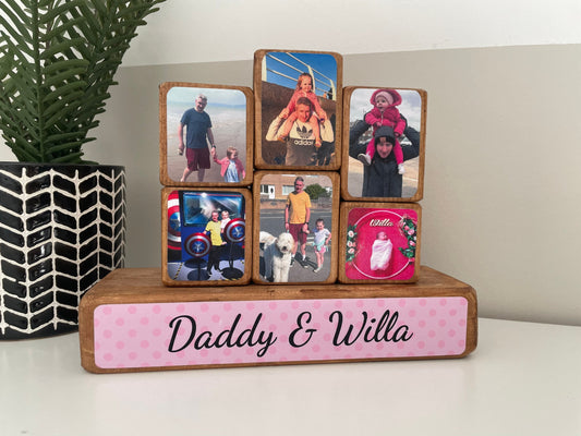 Stacking Photo Block Gift Set, Daddy and daughter, gift for dad, from your daughter,