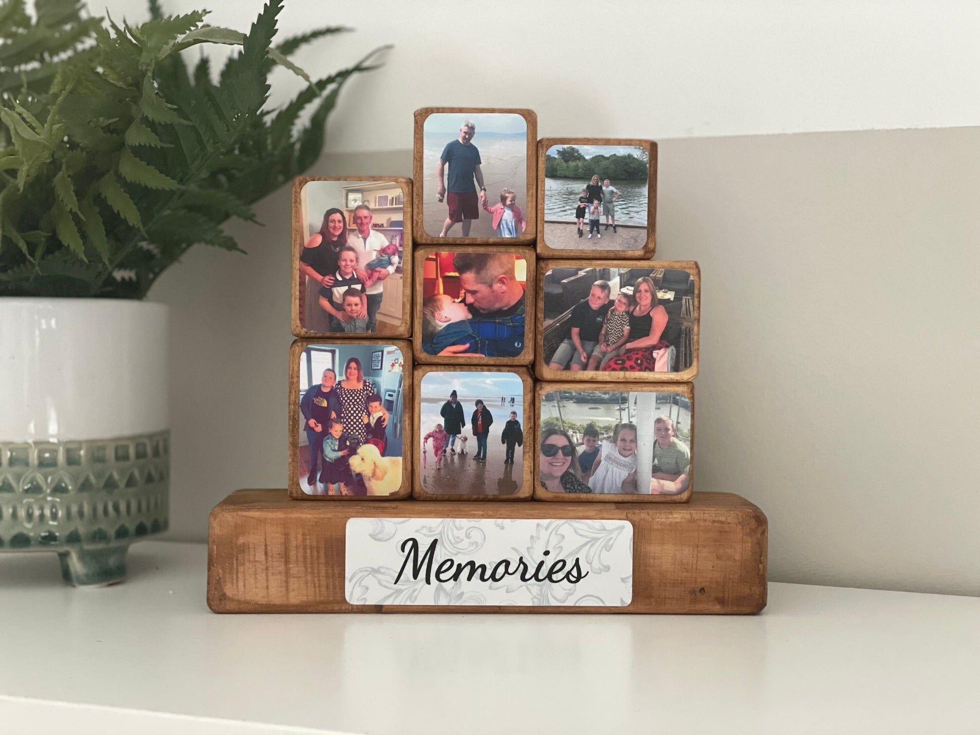 Stacking Photo Blocks Set - Photo Gift, Wooden Photo Block
