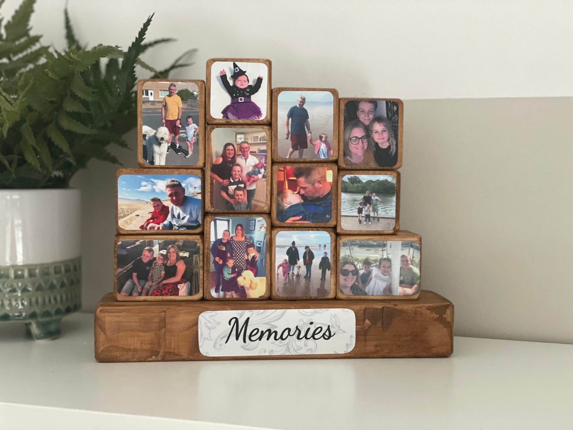 Stacking Photo Blocks Set - Photo Gift, Wooden Photo Block
