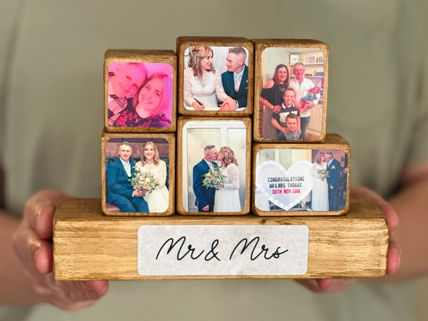 Stacking Photo Block Set - Mr & Mrs, couple