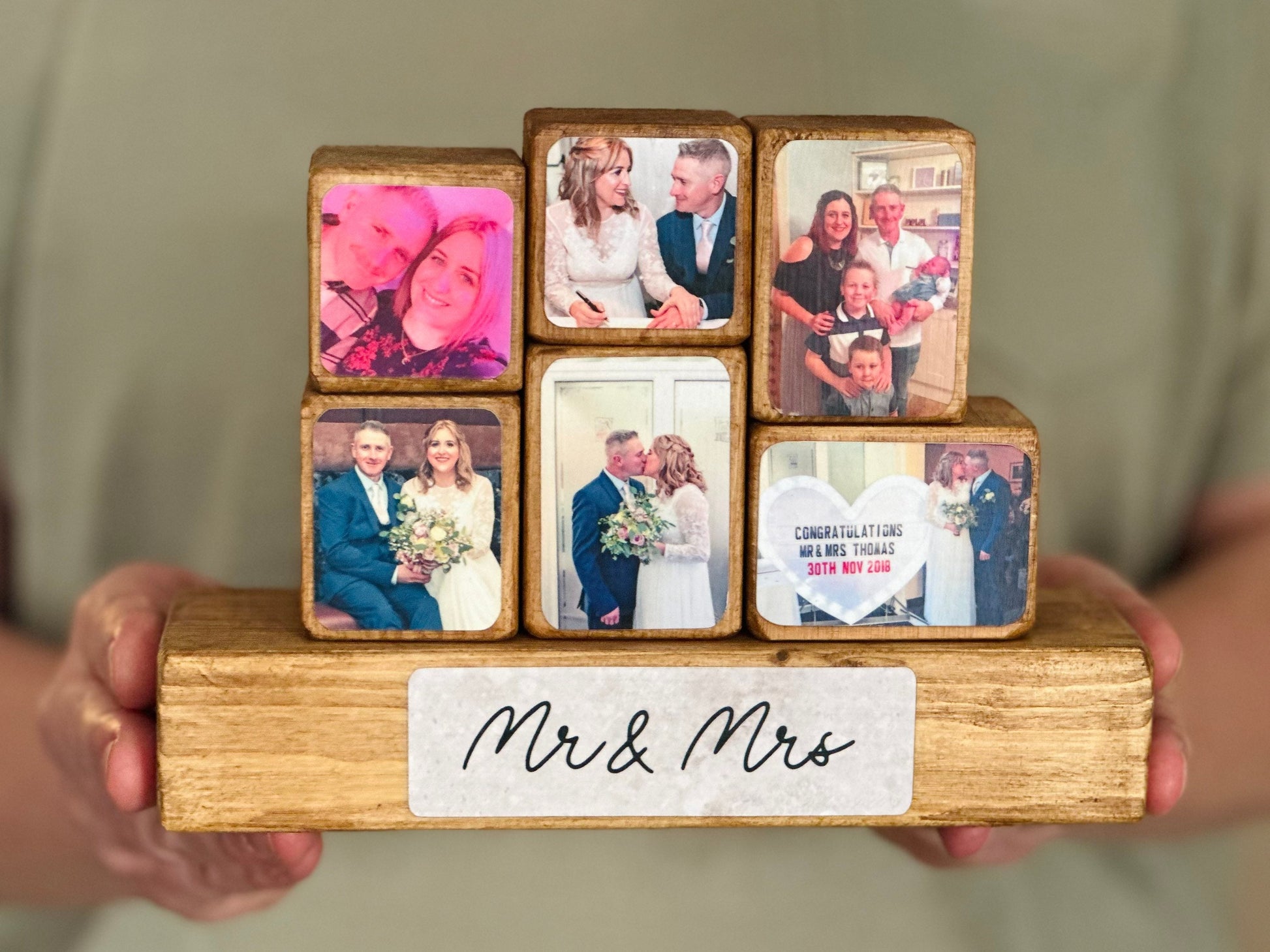 Stacking Photo Block Set - Mr & Mrs, couple