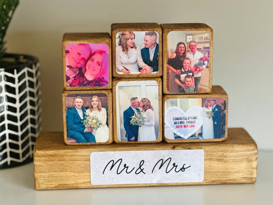 Stacking Photo Block Set - Mr & Mrs, couple