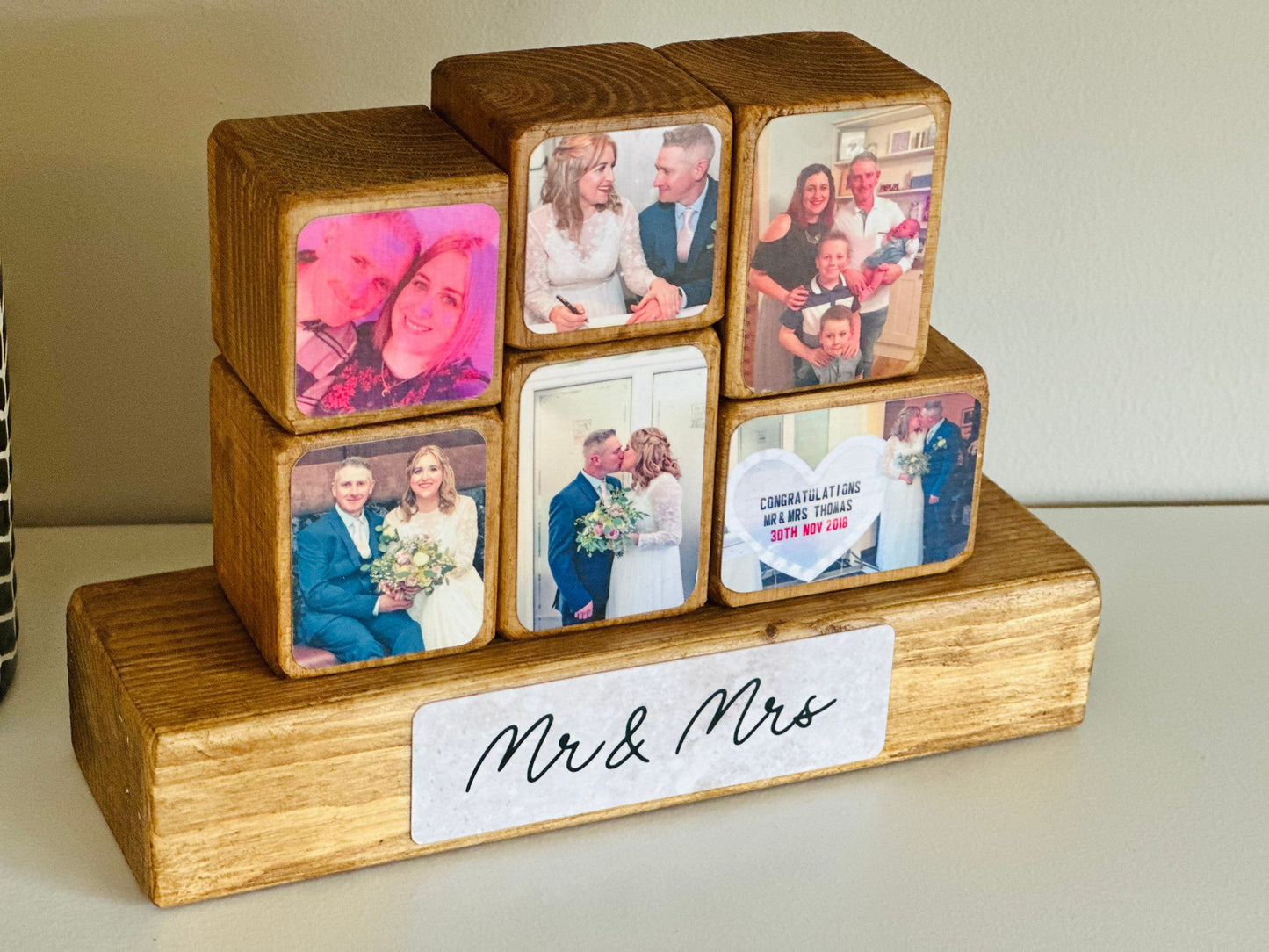 Stacking Photo Block Set - Mr & Mrs, couple