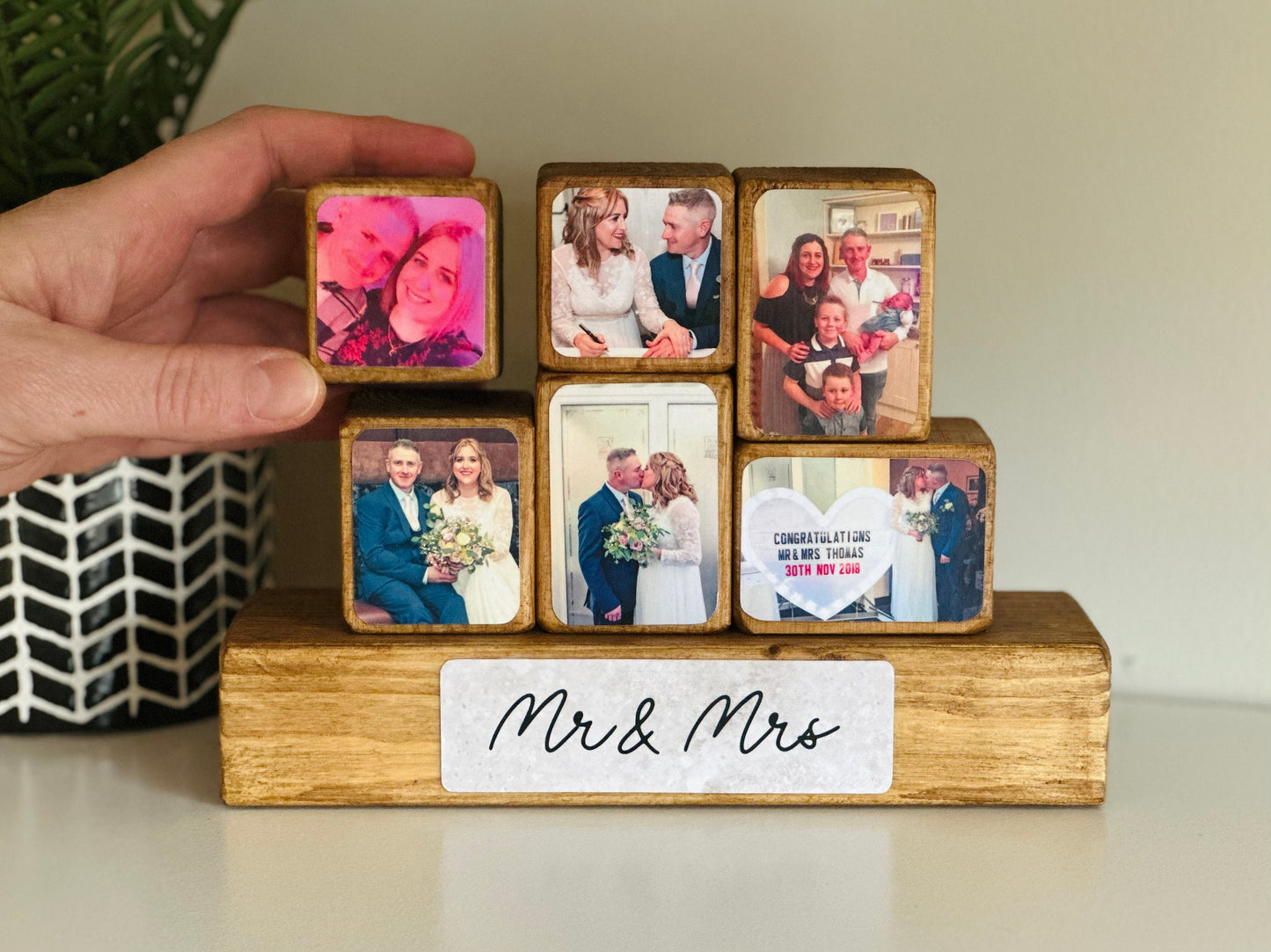 Stacking Photo Block Set - Mr & Mrs, couple