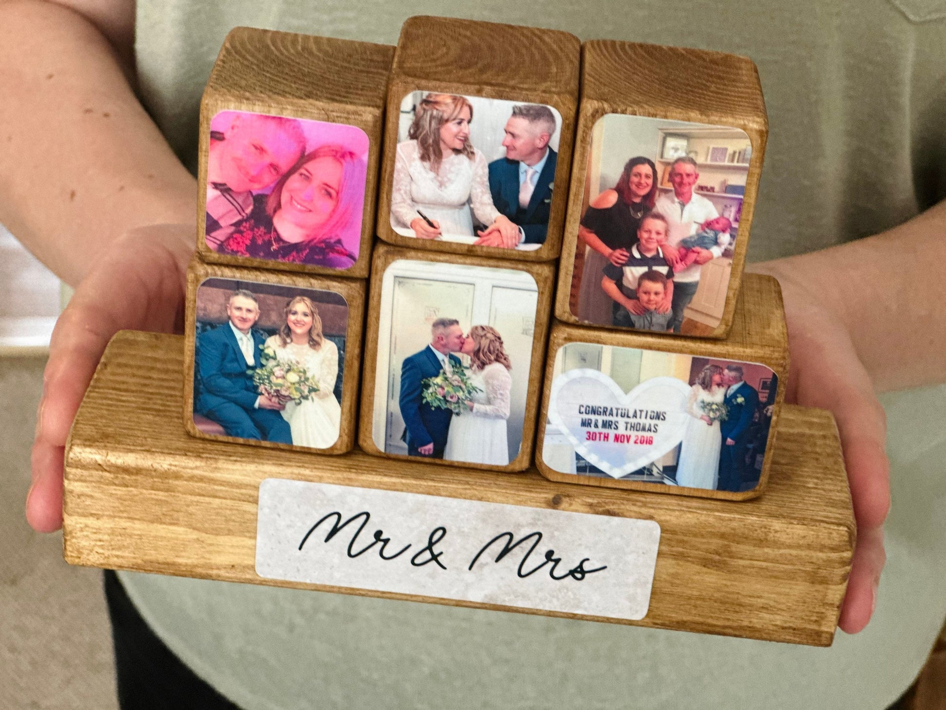 Stacking Photo Block Set - Mr & Mrs, couple