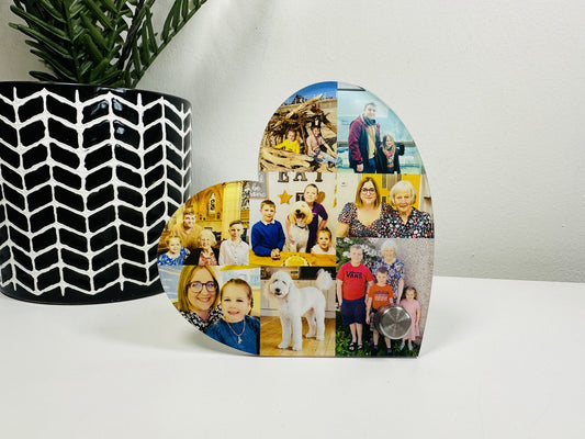 10cm Acrylic Photo Heart, Photo Collage, Heart Collage, Photo Gift, Personalised gift,