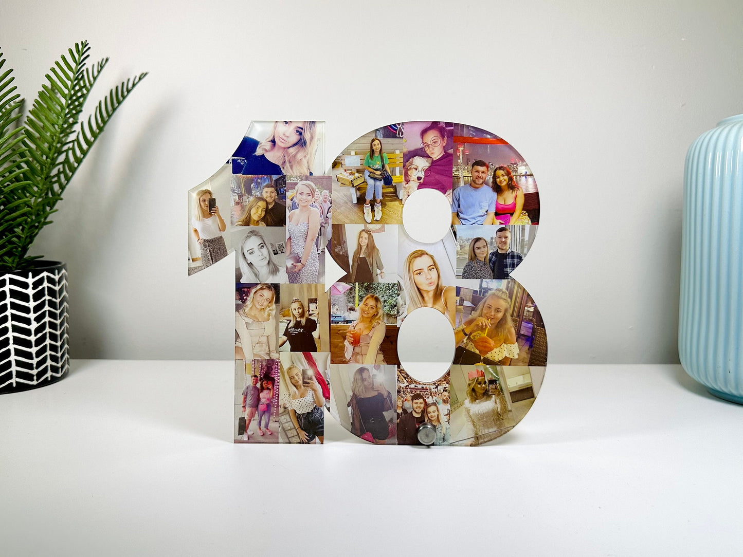 Acrylic Photo Number Collage, Birthday Gift, Photo Gift, Personalised gift,