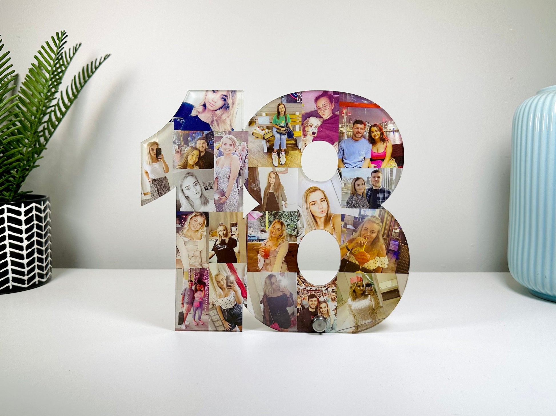 Acrylic Photo Number Collage, Birthday Gift, Photo Gift, Personalised gift,