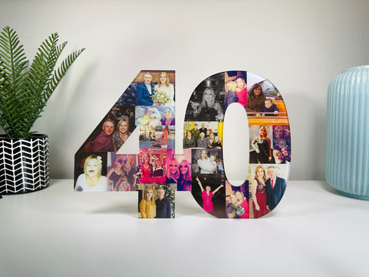 Acrylic Photo Number Collage, Birthday Gift, Photo Gift, Personalised gift,