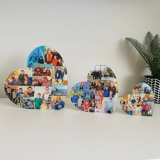 Acrylic Photo Hearts, Photo Collage, Heart Collage, Photo Gift, Personalised gift,