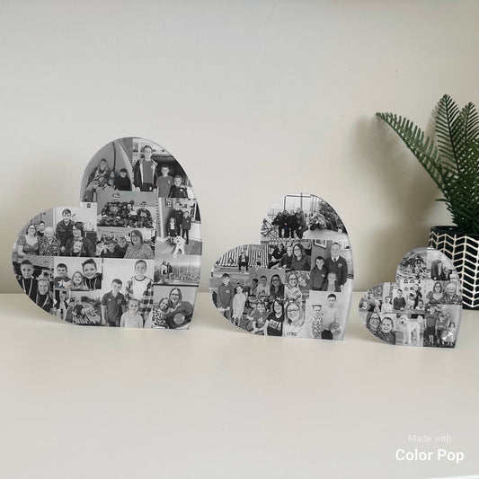 Acrylic Photo Hearts, Photo Collage, Heart Collage, Photo Gift, Personalised gift,