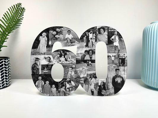 Acrylic Photo Number Collage, Birthday Gift, Photo Gift, Personalised gift,