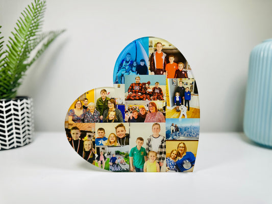 20cm Acrylic Photo Heart, Photo Collage, Heart Collage, Photo Gift, Personalised gift,