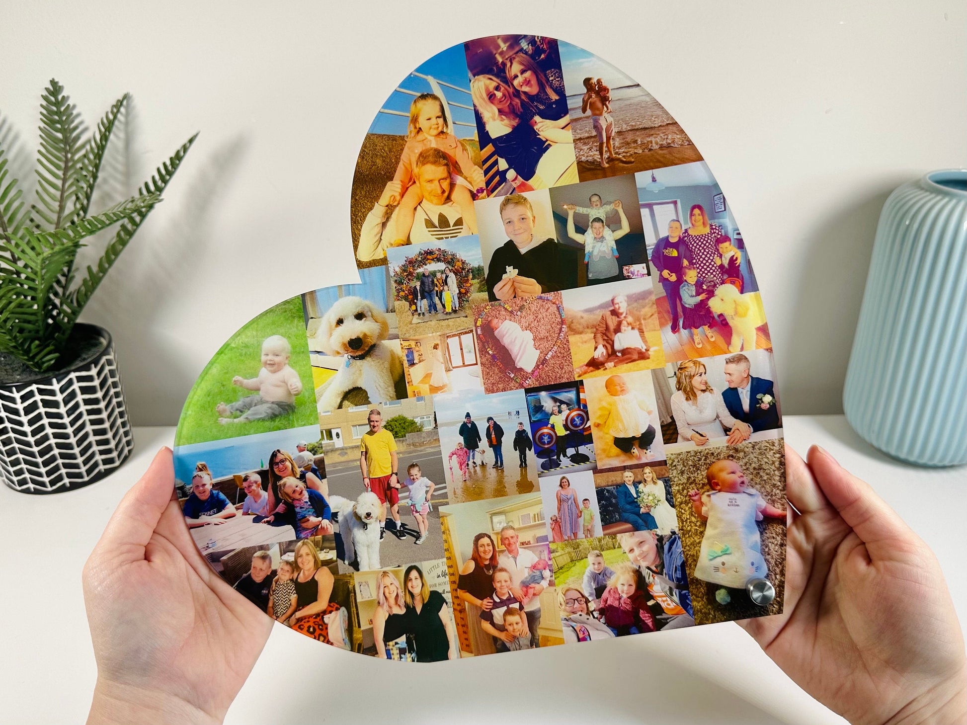 30cm Acrylic Heart Photo Collage for family