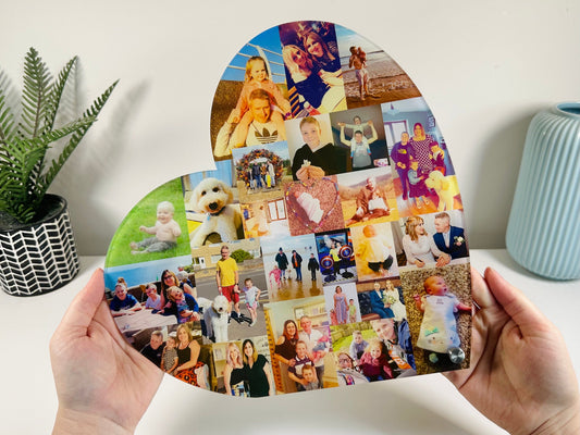 30cm Acrylic Heart Photo Collage for family