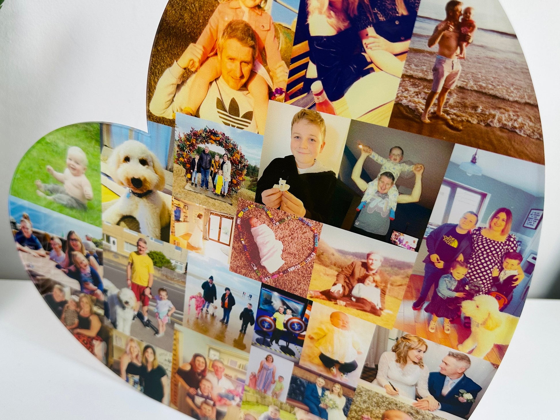 30cm Acrylic Heart Photo Collage for family